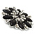 Black Acrylic Flower Brooch (Silver Tone Metal) - view 4
