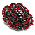 Spectacular Hot Red Dimensional Rose Brooch (Antique Silver Tone) - view 9
