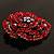 Spectacular Hot Red Dimensional Rose Brooch (Antique Silver Tone) - view 5