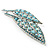 Large Light Blue Diamante 'Leaf' Pin/Pendant (Silver Tone) - view 10