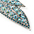 Large Light Blue Diamante 'Leaf' Pin/Pendant (Silver Tone) - view 11