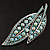 Large Light Blue Diamante 'Leaf' Pin/Pendant (Silver Tone) - view 13