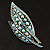 Large Light Blue Diamante 'Leaf' Pin/Pendant (Silver Tone) - view 14