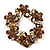Antique Gold Citrine Crystal Wreath Brooch - view 7