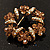 Antique Gold Citrine Crystal Wreath Brooch - view 4
