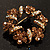 Antique Gold Citrine Crystal Wreath Brooch - view 2