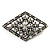 Vintage Diamante Geometric Brooch (Burn Silver Finish) - view 8