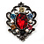 Multicouloured Crystal Vintage Brooch (Burn Silver Finish) - view 8