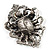 Multicouloured Crystal Vintage Brooch (Burn Silver Finish) - view 5
