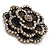 Large Vintage Dimensional Diamante Flower Brooch (Bronze Tone Metal) - view 8