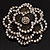 Large Vintage Dimensional Diamante Flower Brooch (Bronze Tone Metal) - view 6