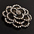 Large Vintage Dimensional Diamante Flower Brooch (Bronze Tone Metal) - view 9