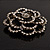 Large Vintage Dimensional Diamante Flower Brooch (Bronze Tone Metal) - view 13