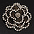 Large Vintage Dimensional Diamante Flower Brooch (Bronze Tone Metal) - view 14
