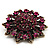 Magenta Crystal Dimensional Floral Corsage Brooch (Antique Gold Tone) - view 5