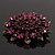 Magenta Crystal Dimensional Floral Corsage Brooch (Antique Gold Tone) - view 4