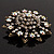 Clear/ Iridescent Crystal Dimensional Floral Corsage Brooch (Antique Gold Tone) - view 9
