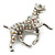 Silver Tone Iridescent Crystal 'Bulldog' Brooch - view 8