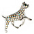 Silver Tone Iridescent Crystal 'Bulldog' Brooch - view 5