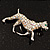 Silver Tone Iridescent Crystal 'Bulldog' Brooch - view 10