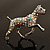 Silver Tone Iridescent Crystal 'Bulldog' Brooch - view 2