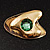 'Pike' Shape With Emerald Green Jewell Ethnic Brooch In Copper Metal - view 6
