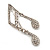 Large Crystal Musical Note Brooch (Silver Tone Metal) - view 3