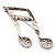 Large Crystal Musical Note Brooch (Silver Tone Metal) - view 5