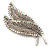 Clear & AB Crystal Double Leaf Brooch (Silver Tone Metal) - view 3