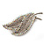 Clear & AB Crystal Double Leaf Brooch (Silver Tone Metal) - view 6
