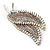 Clear & AB Crystal Double Leaf Brooch (Silver Tone Metal) - view 7