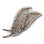 Clear & AB Crystal Double Leaf Brooch (Silver Tone Metal) - view 8