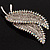 Clear & AB Crystal Double Leaf Brooch (Silver Tone Metal) - view 10