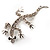 Small Clear Crystal Lizard Brooch (Silver Tone Metal) - view 3