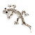 Small Clear Crystal Lizard Brooch (Silver Tone Metal) - view 4
