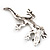 Small Clear Crystal Lizard Brooch (Silver Tone Metal) - view 5