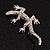 Small Clear Crystal Lizard Brooch (Silver Tone Metal) - view 2