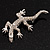 Small Clear Crystal Lizard Brooch (Silver Tone Metal) - view 6