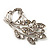 Silver Tone Clear Crystal Bouquet Brooch - view 6