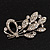 Silver Tone Clear Crystal Bouquet Brooch - view 5