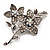 Clear Swarovski Crystal Flower Brooch (Silver Tone)