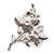 Clear Swarovski Crystal Flower Brooch (Silver Tone) - view 6