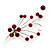 Silver Tone Red Diamante Floral Brooch - view 6