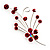 Silver Tone Red Diamante Floral Brooch - view 5
