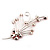 Silver Tone Red Diamante Floral Brooch - view 2
