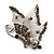 Dim Grey Crystal Filigree Butterfly Brooch (Silver Tone) - view 5