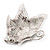 Dim Grey Crystal Filigree Butterfly Brooch (Silver Tone) - view 6