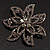 Dim Grey Swarovski Layered Flower Brooch (Gun Metal Finish) - view 2