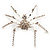 Jumbo Diamante 8 Legged Spider Brooch (Silver Tone Metal) - view 11