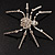 Jumbo Diamante 8 Legged Spider Brooch (Silver Tone Metal) - view 12